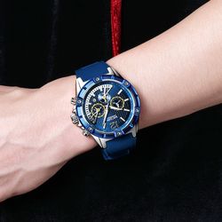 Montre à quartz de sport de mode chronographe lumineux en silicone étanche Bande montre-bracelet - Newchic - Modalova