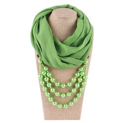 Collier multicouche en mousseline de soie imprimé bohème fait à la main Imitation perle bijoux pendentif foulard collier - Newchic - Modalova