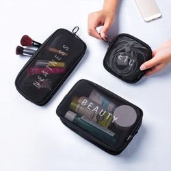 S 3PCS Voyage sac de rangement cosmétique sac de stockage numérique solide - Newchic - Modalova