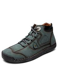 Menico s Couture À La Main En Cuir Bout En Caoutchouc Antidérapant Soft Semelle D'affaires Bottes Décontractées - Newchic - Modalova