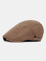 S coton béret casquette plate couleur unie gavroche pare-soleil décontracté à pointe avant casquette plat chapeau - Newchic - Modalova