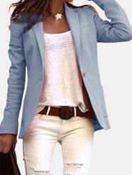 Veste de costume blazer décontractée à manches longues de couleur unie pour les s - Newchic - Modalova