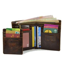 Porte-cartes en cuir véritables en cuir rétro avec porte-cartes Slots Photo sac à main Portable Sac court - Newchic - Modalova