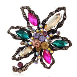 Vintage Crystal Broche Fleur Pin Écharpe Mode Bijoux Vêtements Accessoires - Newchic - Modalova