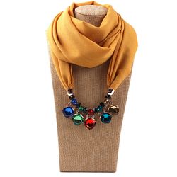 Collier multicouche en mousseline de soie imprimé bohème collier à la main en alliage bijoux pendentif foulard - Newchic - Modalova