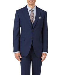 Indigo Slim Fit Panama Puppytooth Business Suit Wool Jacket Size 38 Long by - Charles Tyrwhitt - Modalova