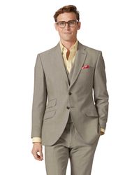 Natural Panama Slim Fit British Suit Wool Jacket Size 38 Regular by - Charles Tyrwhitt - Modalova