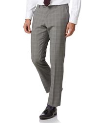 Prince Of Wales Slim Fit Panama Business Suit Trousers Size W30 L38 by - Charles Tyrwhitt - Modalova