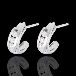 Boucles d'oreilles trilogie bipolaire - or blanc 18 carats - 0.3 carats - 6 diamants - Edenly - Edenly - Modalova