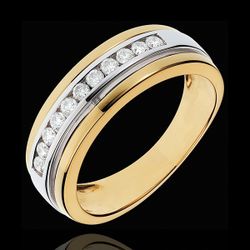 Bague Féérie - Solaire - 0.24 carat - 11 diamants - or blanc et or jaune 18 carats - Edenly - Edenly - Modalova