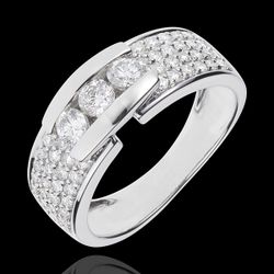 Bague Constellation - Trilogie pavée or blanc 18 carats - 0.84 carat - 59 diamants - Edenly - Edenly - Modalova