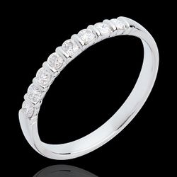 Alliance or blanc 18 carats semi pavée - serti barrettes - 0.25 carats - 8 diamants - Edenly - Edenly - Modalova