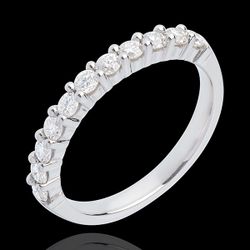 Alliance or blanc 18 carats semi pavée - serti griffes - 0.5 carats - 11 diamants - Edenly - Edenly - Modalova