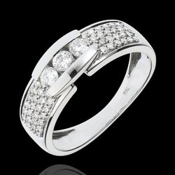 Bague Constellation - Trilogie pavée or blanc 18 carats - 0.509 carat - 57 diamants - Edenly - Edenly - Modalova