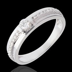 Bague de Fiançailles Solitaire Destinée - Eugénie - diamant 0.26 carat - or blanc 18 carats - Edenly - Edenly - Modalova