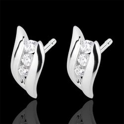 Boucles d'oreilles Trilogie Nid Précieux - Romance - or blanc 18 carats diamants - Edenly - Edenly - Modalova