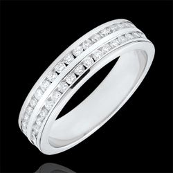 Alliance or blanc 18 carats semi pavée - serti rail 2 rangs - 0.32 carats - 32 diamants - Edenly - Edenly - Modalova