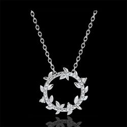 Collier rond Jardin Enchanté - Feuillage Royal - or blanc 18 carats et diamants - Edenly - Edenly - Modalova