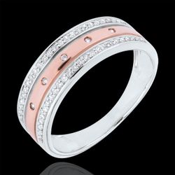 Anneau Féérie - Couronne d'Ãtoiles - grand modèle - or blanc et or rose 18 carats - Edenly - Edenly - Modalova