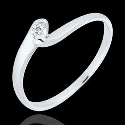 Bague Solitaire Nid Précieux - Passion éternelle - or blanc 9 carats - 0.08 carat - Edenly - Edenly - Modalova