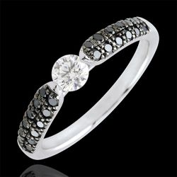 Bague solitaire Triomphale - diamants noirs - 0.25 carat - or blanc 18 carats - Edenly - Edenly - Modalova
