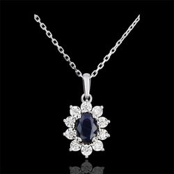 Collier Eternel Edelweiss - Marguerite Illusion - saphir et diamants - or blanc 18 carats - Edenly - Edenly - Modalova