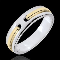 Alliance Promesse - tout or - très grand modèle - or blanc et or jaune 9 carats - Edenly - Edenly - Modalova
