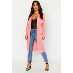 Manteau Ample À Bords Bruts Et Œillets Petite - /Coquille D'Œuf - M, /Coquille D'Œuf - boohoo - Modalova