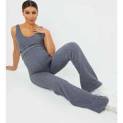 PLT Maternité - Ensemble lounge en maille chenille ardoise à bralette et pantalon évasé - PrettyLittleThing - Modalova