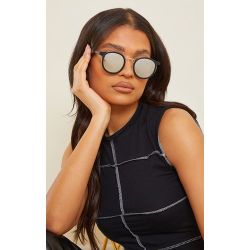 Jeepers Peepers - Lunettes de soleil rondes à monture et verres miroir - PrettyLittleThing - Modalova