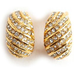 Boucles d'oreilles clip en pierre de cristal vintage d'occasion - Dior Vintage - Modalova