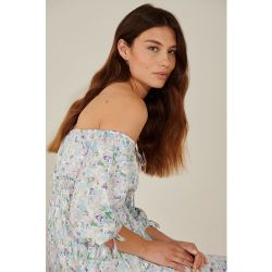 Mini Robe Épaules Dénudées En Matière Recyclée - Multicolor - Pamela x NA-KD Reborn - Modalova
