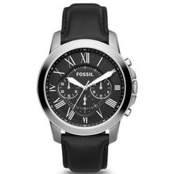 Montre Fossil GRANT FS4812IE - Montre Chronographe Dateur Cuir Noir Boîtier Acier - Fossil Montres - Modalova