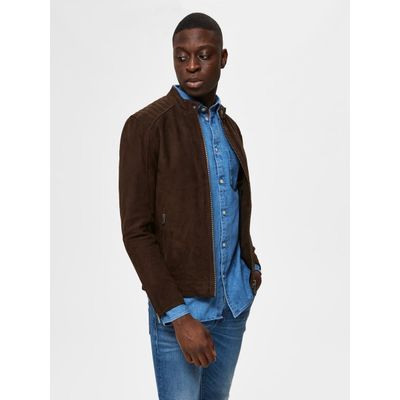 Evoga Veste Manteau Homme Hivernal En Daim Slim Fit Avec Fourrure Interne