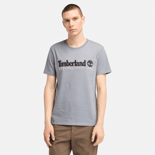 T-shirt brodé Established 1973 en gris, , gris, Taille: L - Timberland - Modalova