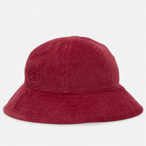 Bob en velours côtelé à couronne ronde unisexe en rouge foncé, rouge, Taille: LXL - Timberland - Modalova