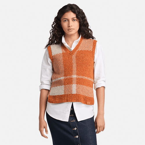 Veste sans manches en laine mélangée en orange, , orange, Taille: L - Timberland - Modalova