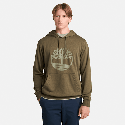 Sweat à capuche à envers bouclé et logo arbre Northwood en vert, , vert, Taille: 3XL - Timberland - Modalova