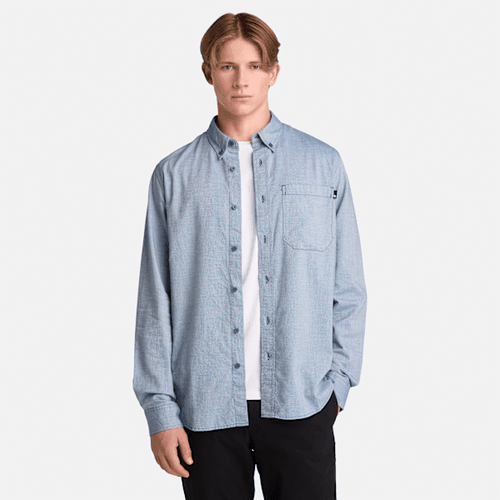 Chemise Oxford à manches longues teinte en fil Gale River en bleu marine, , bleu marine, Taille: 3XL - Timberland - Modalova