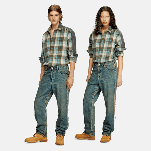 Chemise à carreaux en denim, vert, Taille: L - Timberland - Modalova