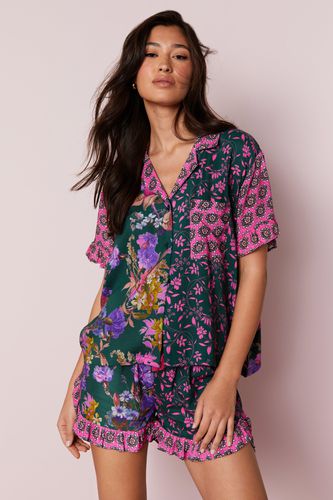 Pyjama Fleuri À Volants Avec Short - - M - Nasty Gal - Modalova