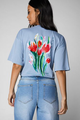 T-Shirt Oversize Imprimé Tulipe - - L - Nasty Gal - Modalova