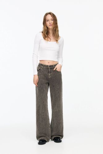 Pantalon Wide Leg Velours Côtelé - Pull&Bear - Modalova