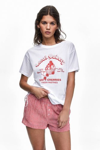 T-Shirt Manches Courtes Imprimé - Pull&Bear - Modalova