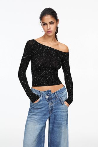 Top Sans Coutures À Strass - Pull&Bear - Modalova