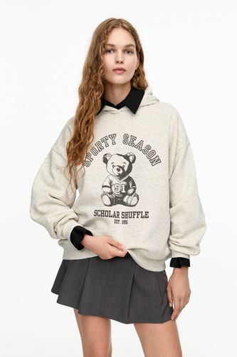 Sweat À Capuche Et Imprimé Ours - Pull&Bear - Modalova