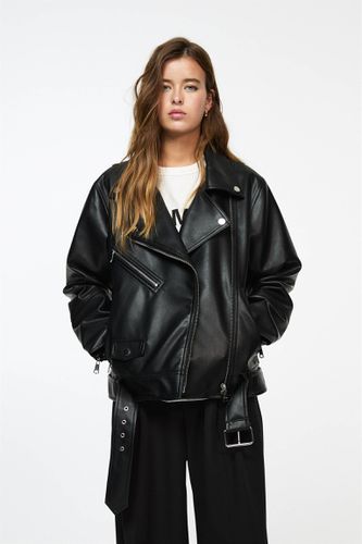 Blouson Style Motard En Similicuir - Pull&Bear - Modalova