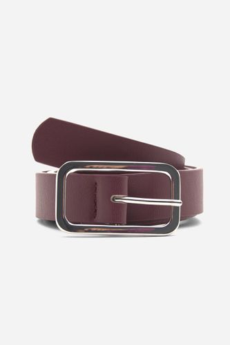 Ceinture Bordeaux À Boucle Carrée - Pull&Bear - Modalova