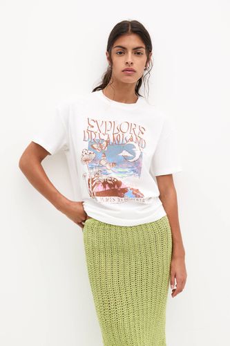 T-Shirt Imprimé Paysage Manches Courtes - Pull&Bear - Modalova