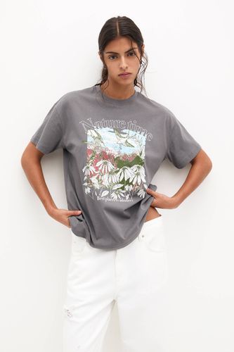 T-Shirt Imprimé Paysage Manches Courtes - Pull&Bear - Modalova